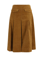 Tory Burch Corduroy pleated Skirt - Terracotta