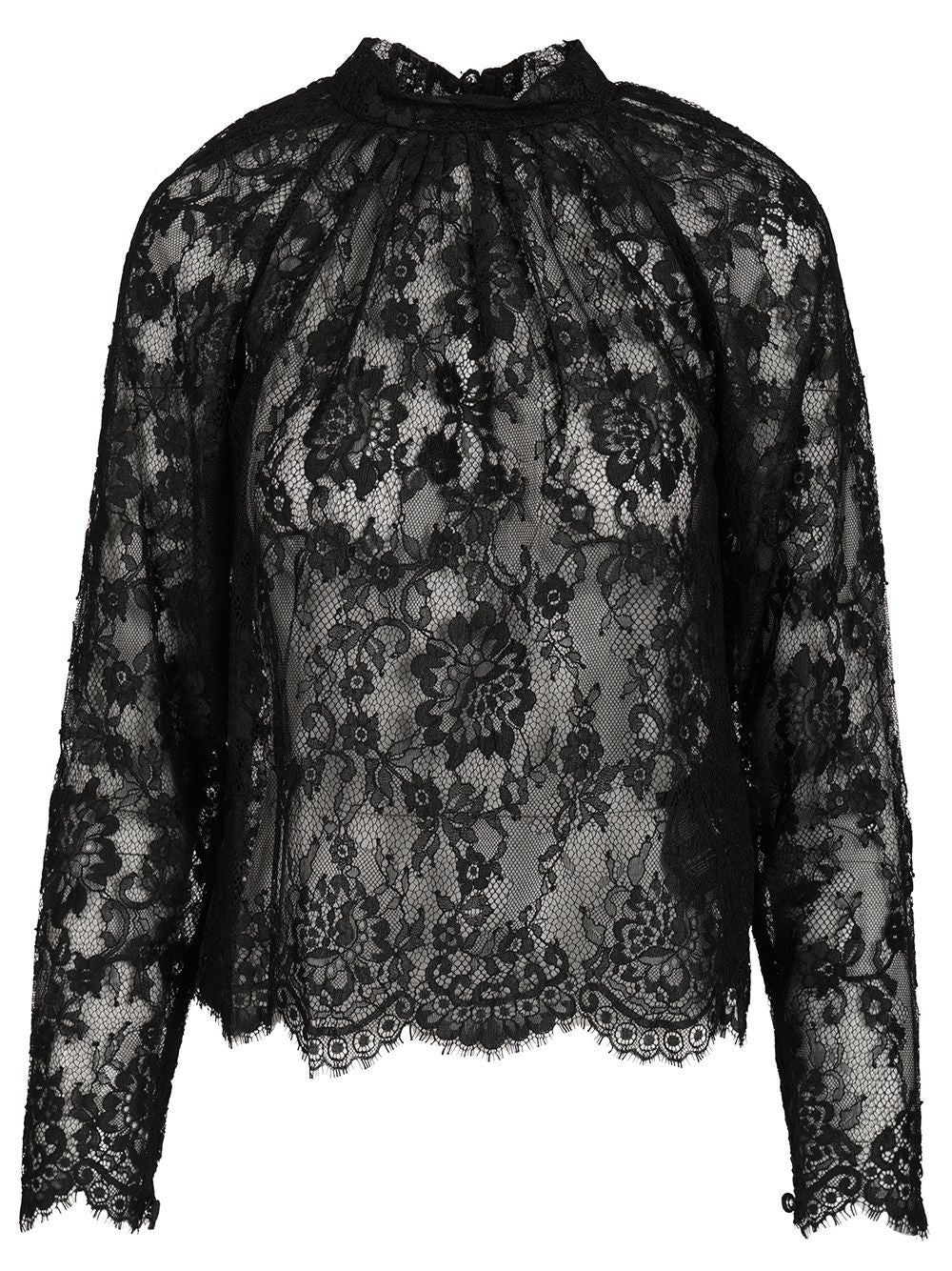 Self-Portrait Lace Blouse - Black