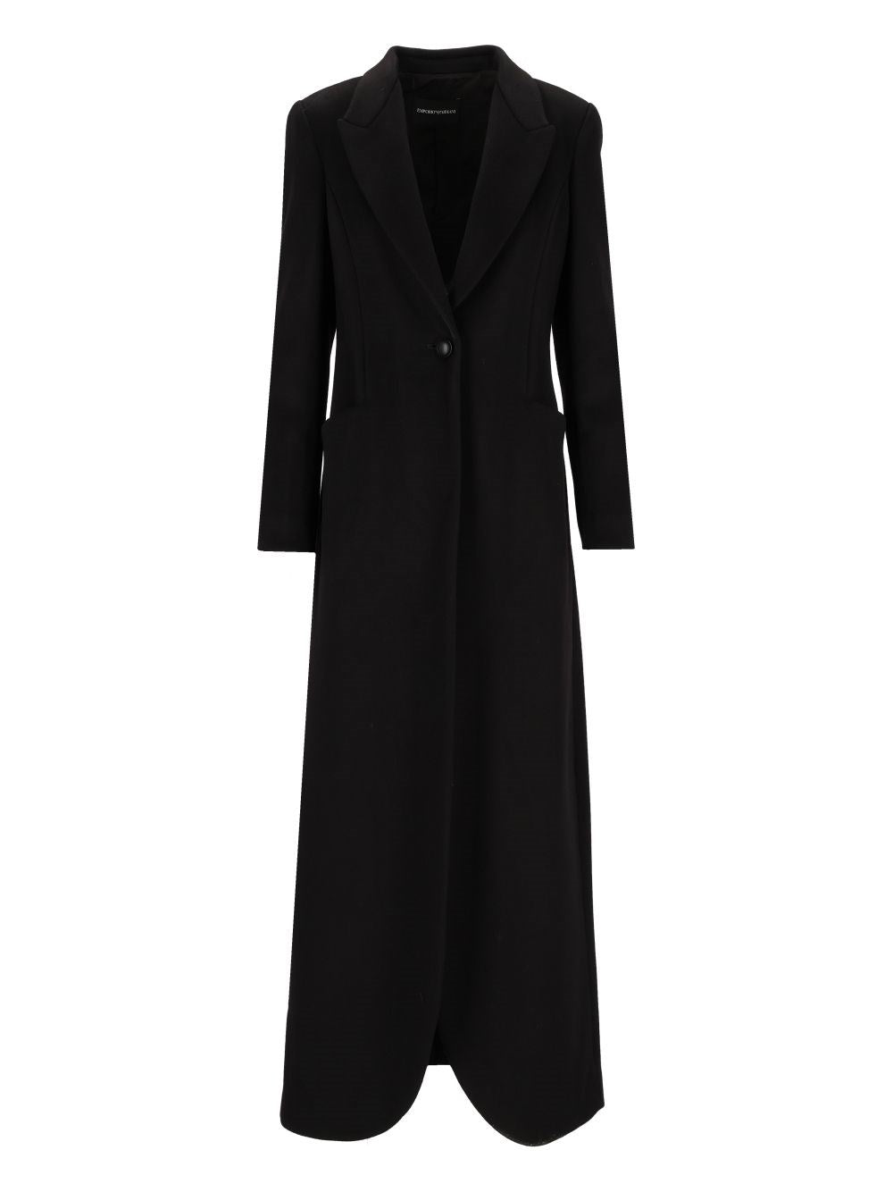 Emporio Armani Long Wool Blend Coat - Black