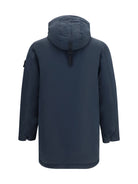 Stone Island Long Down Jacket - Navy Blue