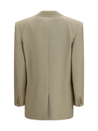 Saint Laurent Single-breasted Jacket in wool and silk - Mustard