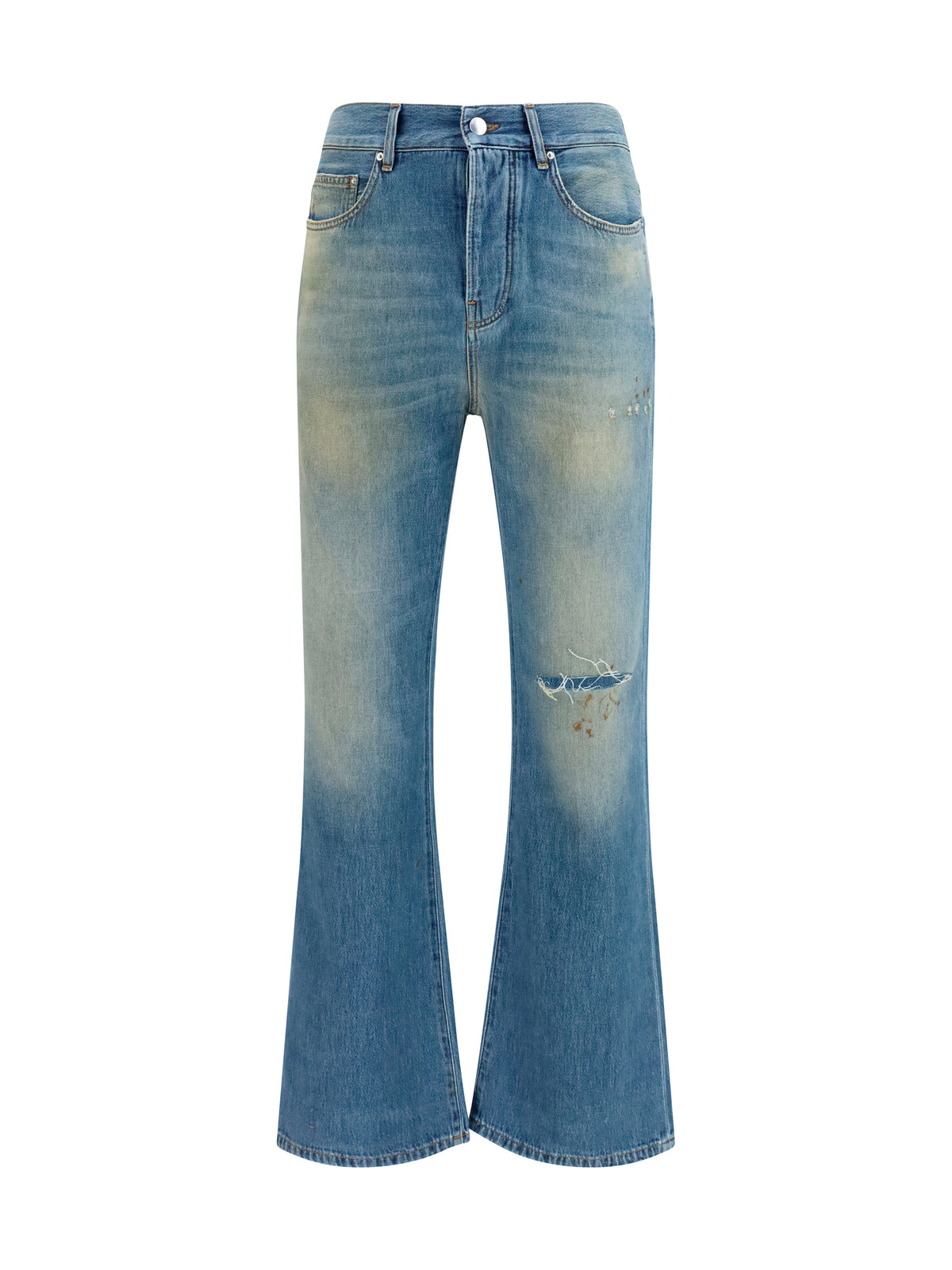 Amiri Slash flared distressed Jeans - Desert Sky