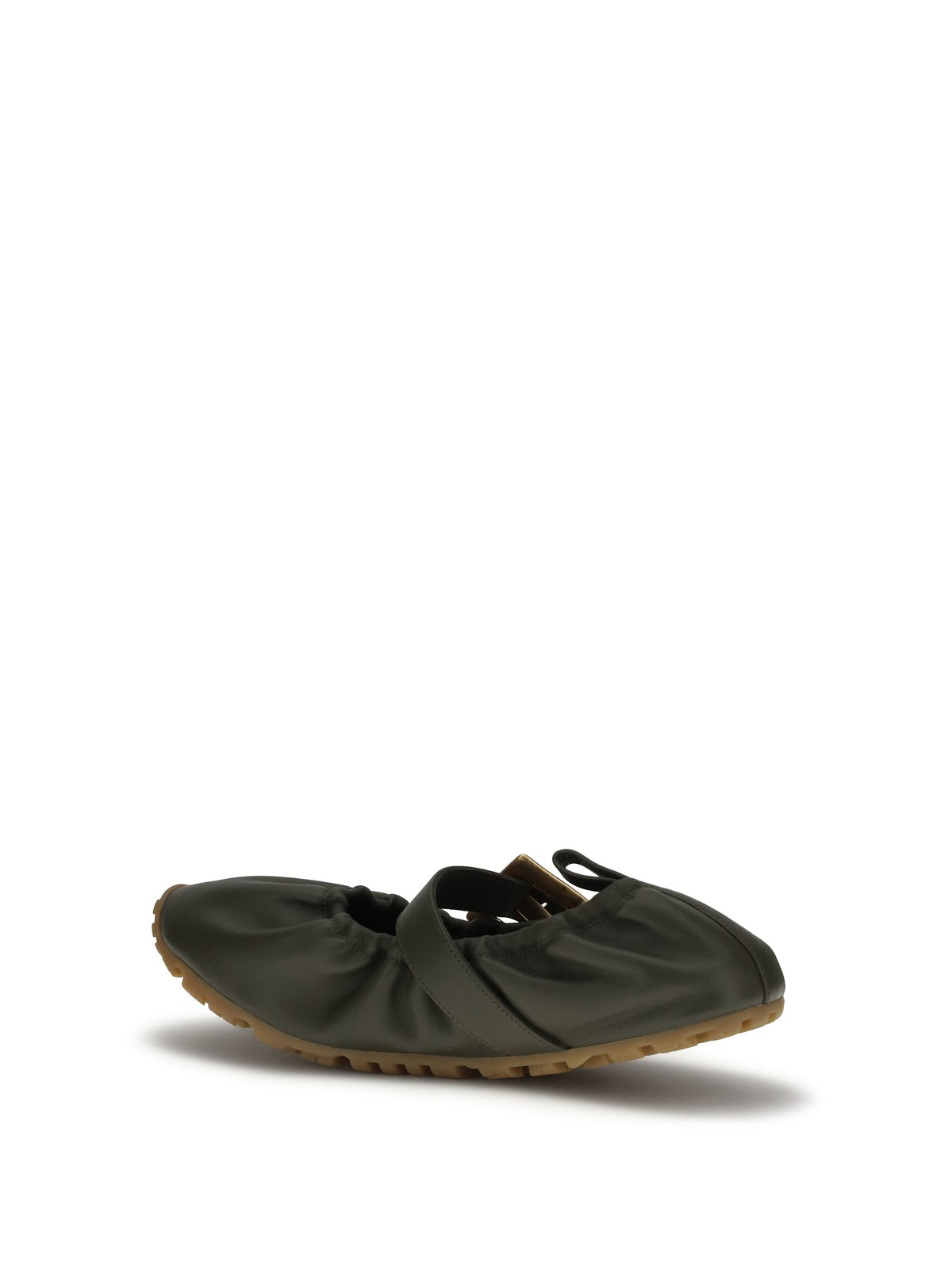 Balmain Buckle strap Ballerinas - 7As Dark Olive