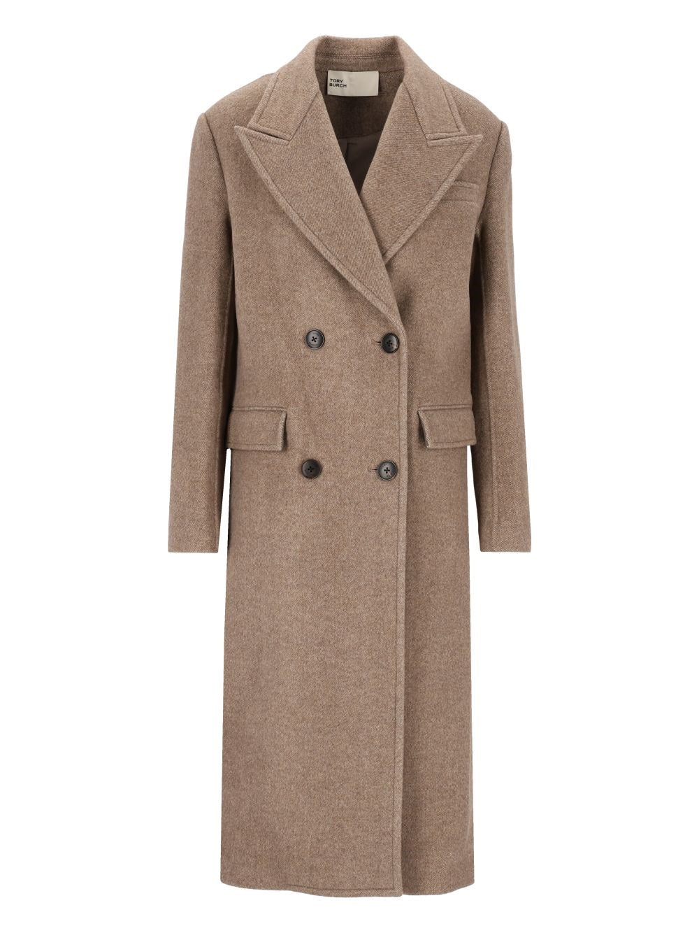 Tory Burch Double-Breasted Wool Coat - Beige