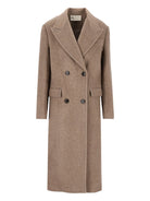Tory Burch Double-Breasted Wool Coat - Beige