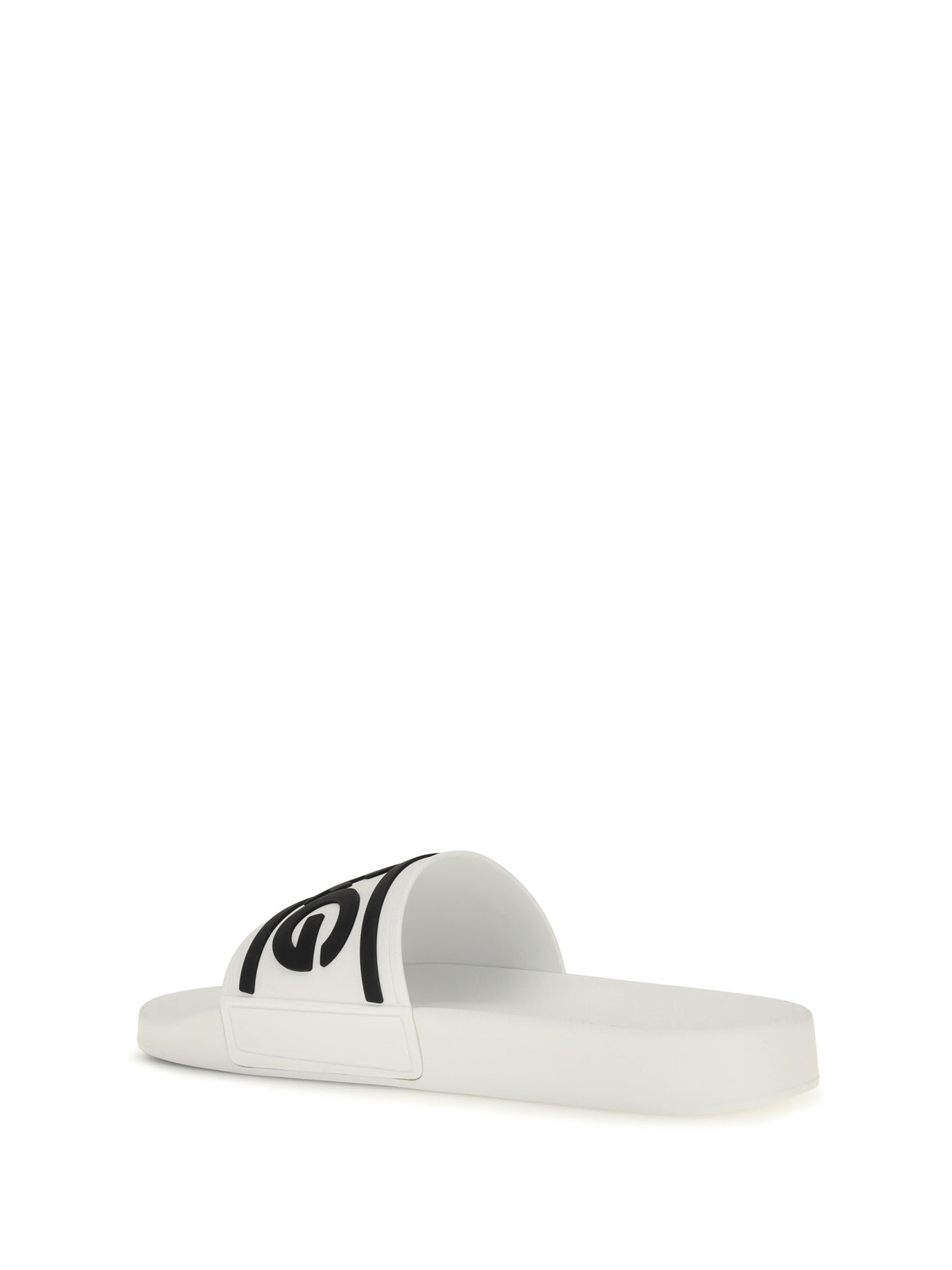 Dolce & Gabbana Logo Slide Sandals - White/Black