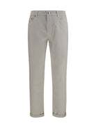 Brunello Cucinelli Jeans with turn-up hem - English White