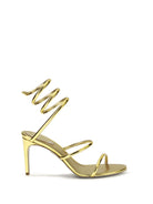 Rene Caovilla Metallic Cleo Sandals in leather - Dark Gold