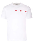 Comme Des Garcons Play T-Shirt With Red Hearts - White