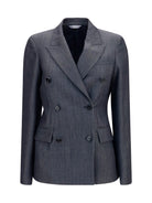 Balenciaga Double-breasted wool Blazer - Dark Navy