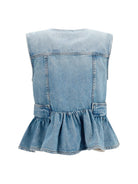 Ganni Lightweight denim Vest - Light Blue Vintage