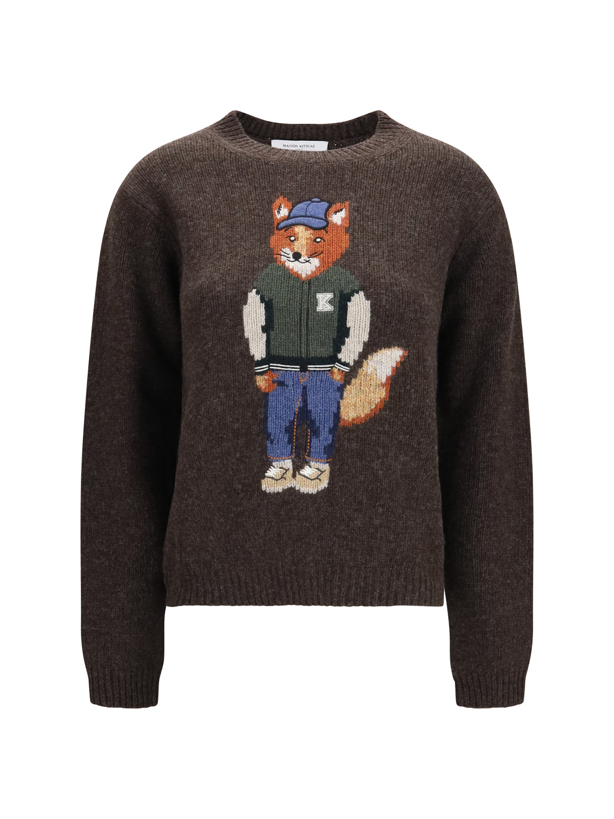 Maison Kitsuné Dressed Fox wool-blend Sweater - Dark Wood
