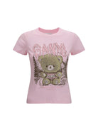 Ganni Teddy Forest baby fit cotton T-shirt - Chalk Pink