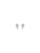 Self-Portrait Crystal Flower Earrings - Silver