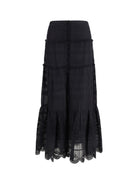 Isabel Marant Étoile Paoline Long Cotton Skirt - Black