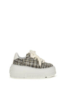 Casadei Nexus Sneakers in bouclé fabric - Cream/White