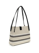Balmain Canvas Shoulder Bag - Naturel/Noir/ Blanc Optique