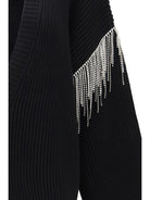 Max Mara Sportmax Pagine virgin wool Cardigan with sparkling details - Black Unito