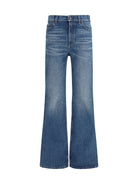 Chloé Jeans flared in organic cotton denim - Faded Indigo