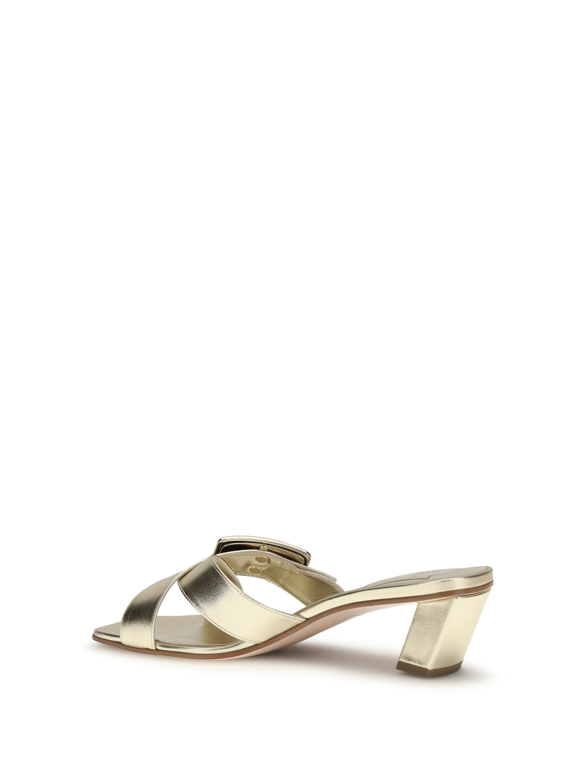 Roger Vivier Laminated leather Mules Sandals - Gold Light