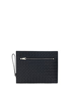Bottega Veneta Avenue Pouch Bag - Black-Silver