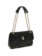 Bottega Veneta Intrecciato Shoulder Bag - Black-M Brass