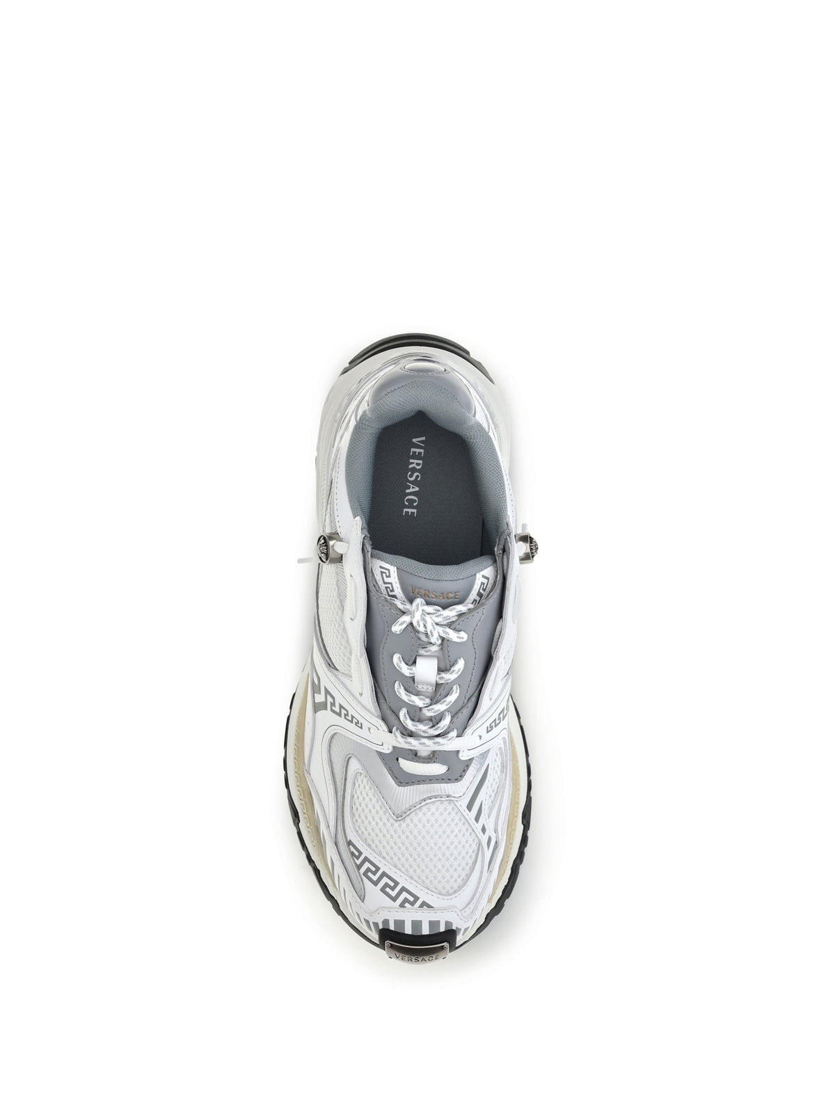 Versace Icaro Sneakers in fabric, mesh and leather - 6Ed9K-White+Silver+Concrete-Palladium '82