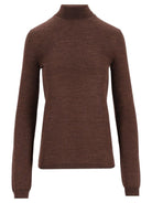 Maison Margiela Wool And Silk Turtleneck - Brown