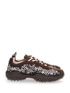 Miu Miu Bubble Sneakers In Technical Fabric And Suede With Ric - Brown