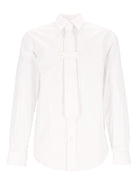 Dries Van Noten Poplin Shirt With Tie - White