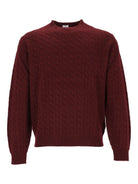 Eleventy Cable Knit Sweater - Bordeaux