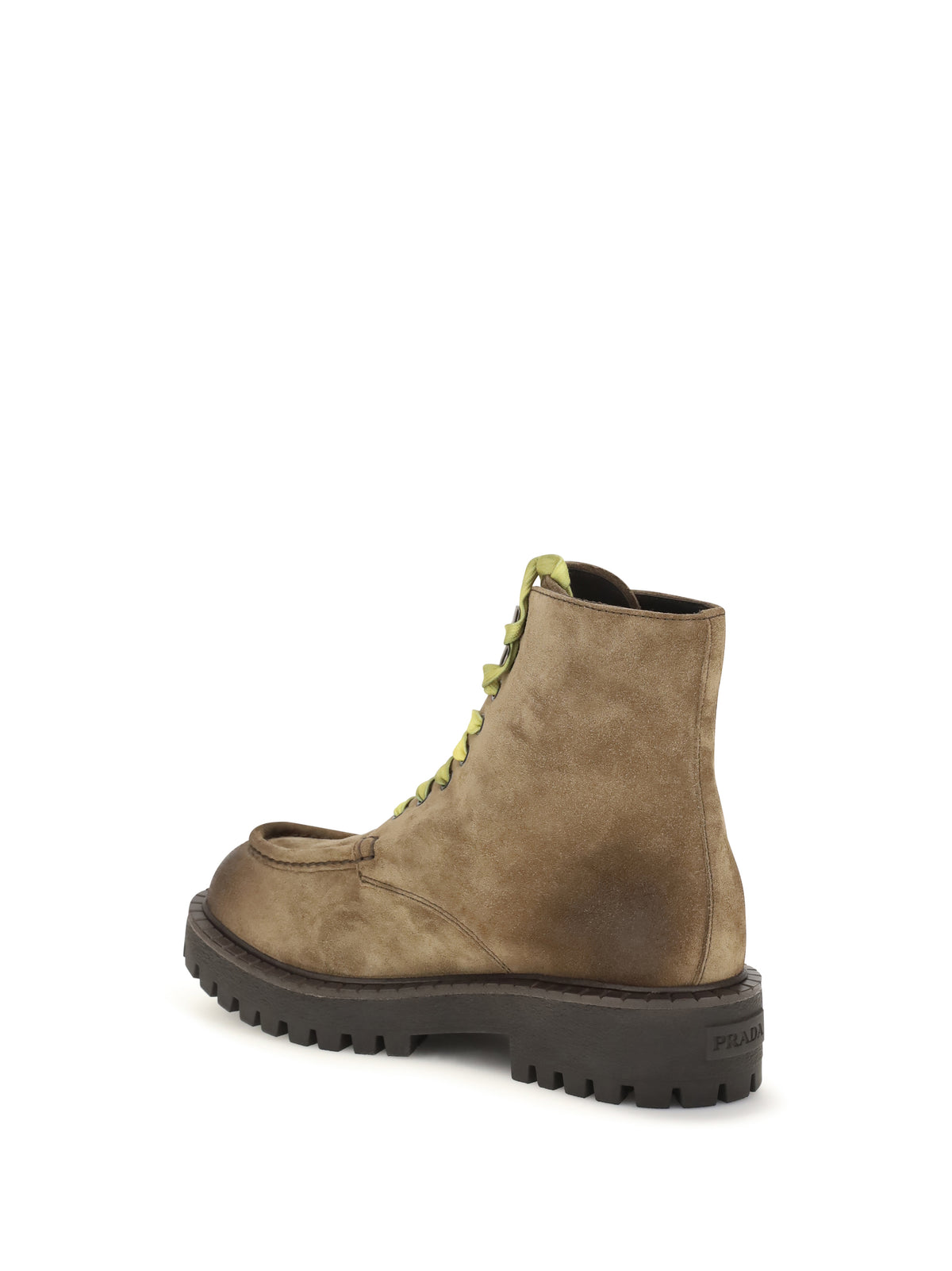 Prada Suede lace-up Ankle Boots - Sigaro