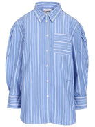 Ganni Striped Shirt - Sky Blue