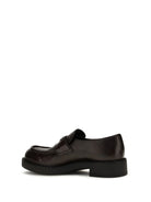 Prada Brushed leather Loafers with triangle logo - Teak