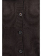 Brunello Cucinelli High neck cashmere Cardigan - Coffee