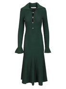 Self-Portrait Midi Knit Dress - Green