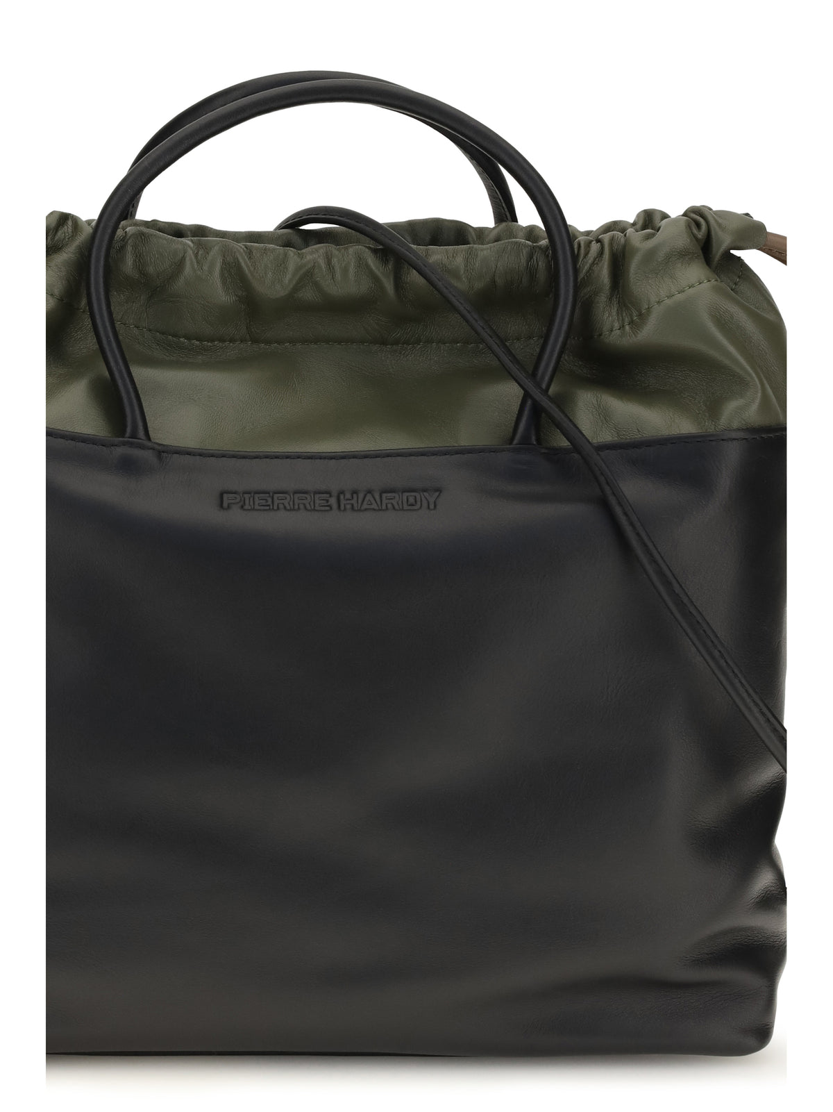 Pierre Hardy Twin drawstring Handbag - Black-Khaki-Camel