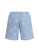 Alexander McQueen Skull-print swim Shorts - Ice Blue/White