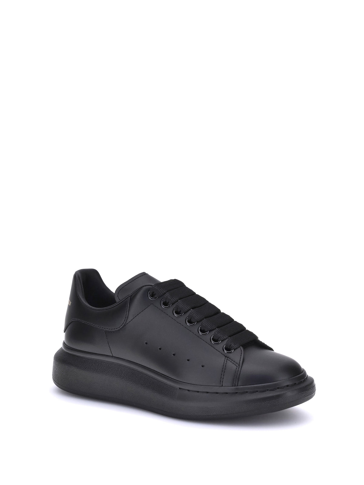 Alexander McQueen Leather Sneakers - Black/Black