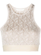 Palm Angels Lurex Knit Top With Monogram - White