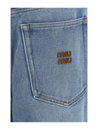 Miu Miu Washed denim five-pocket Jeans - Light Blue