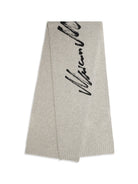 MM6 Maison Margiela Signature knitted Scarf - Grey Melange-Black Print