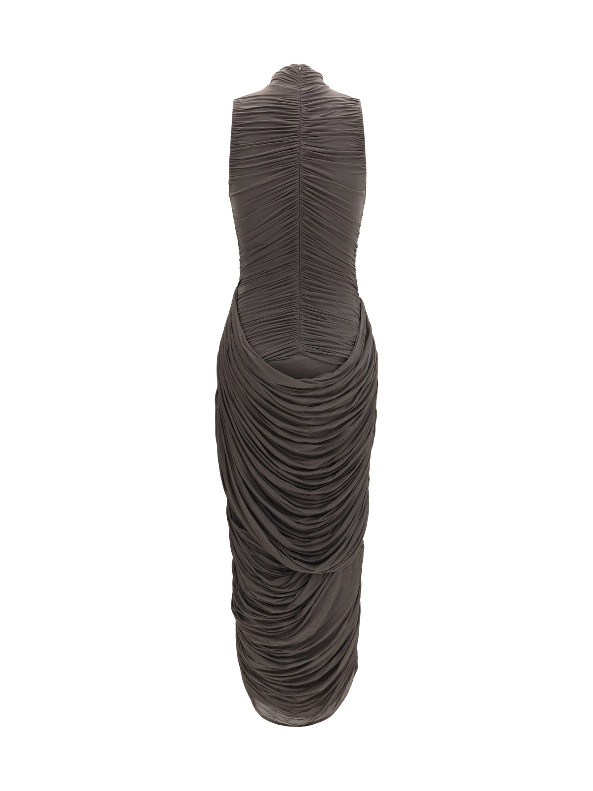 Magda Butrym Draped high-neck midi Dress - Brown