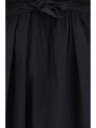 Ganni Midi Dress with bows and puff shoulders - Black