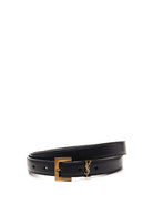 Saint Laurent Thin "Cassandre" Belt - Black