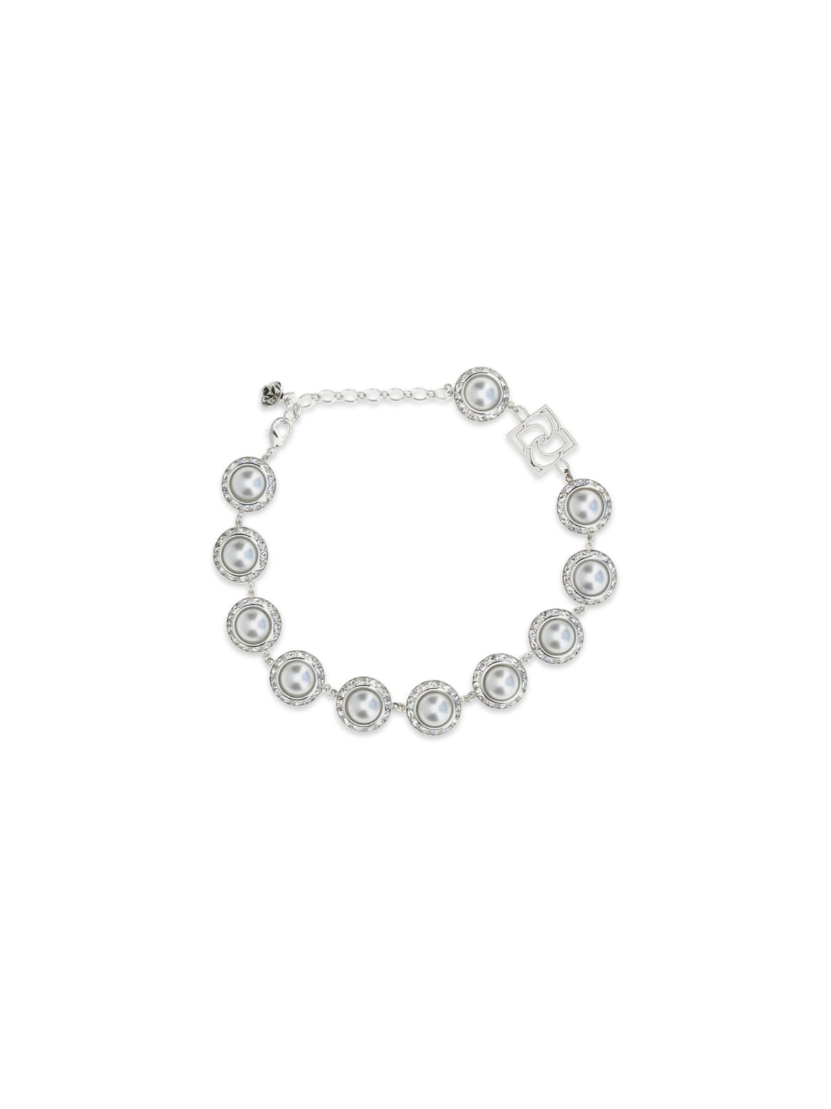 Magda Butrym Pearl and crystal Necklace - Rhodium Silver