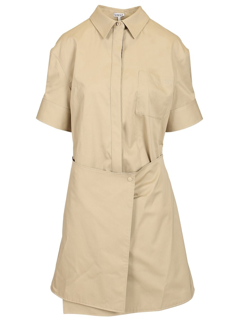Loewe Cotton And Silk Dress - Beige