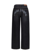 Palm Angels Wide-leg Jeans with back logo - Vintage Black