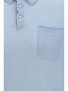 Aragona Cashmere Short-sleeve Polo in cotton - Omphalodes Blue