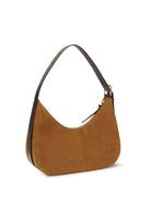 Ganni Suede vegan Shoulder Bag - Caramel Café